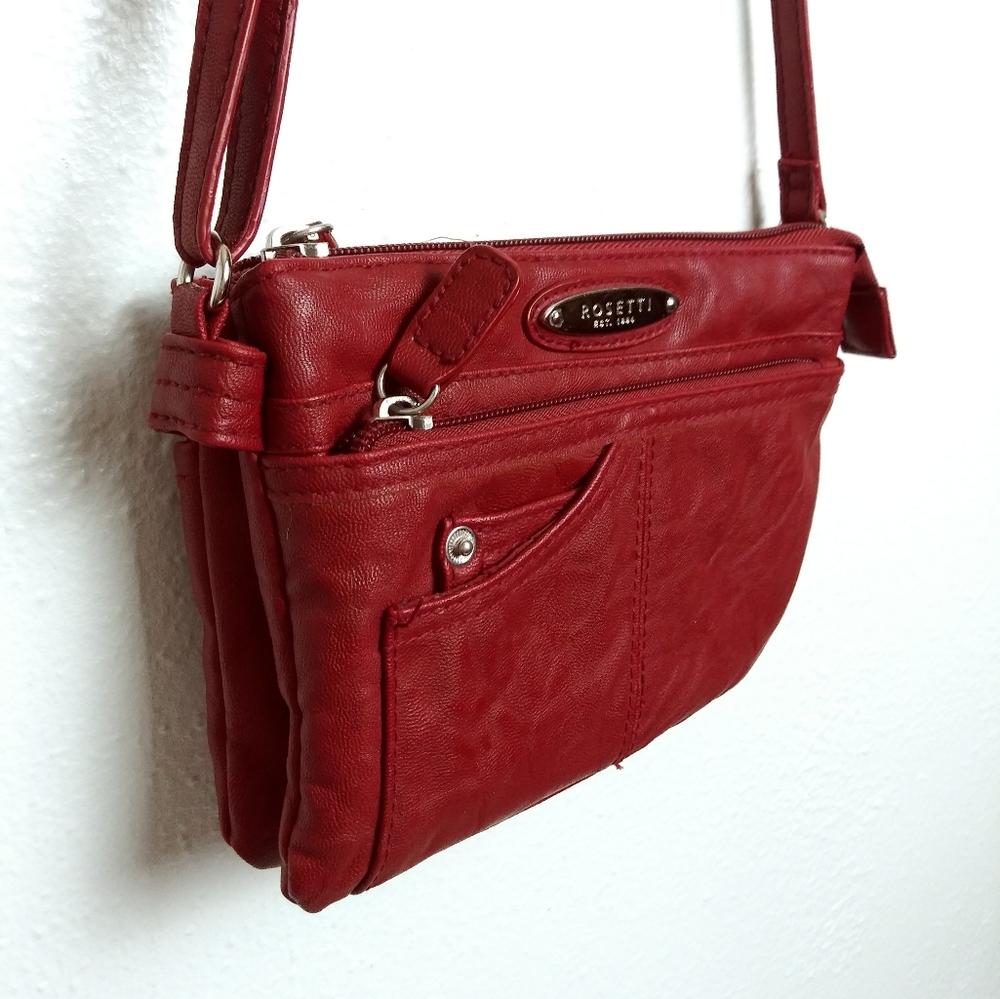 Rossetti Est.1994 Burgundy Red Crossbody Bag Multi Compartments Casual